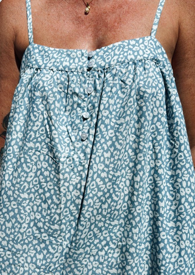 Blue leaf jumpsuit - AndBloom