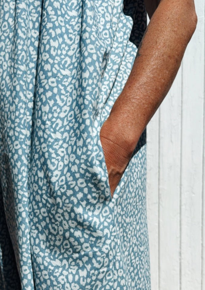 Blue leaf jumpsuit - AndBloom