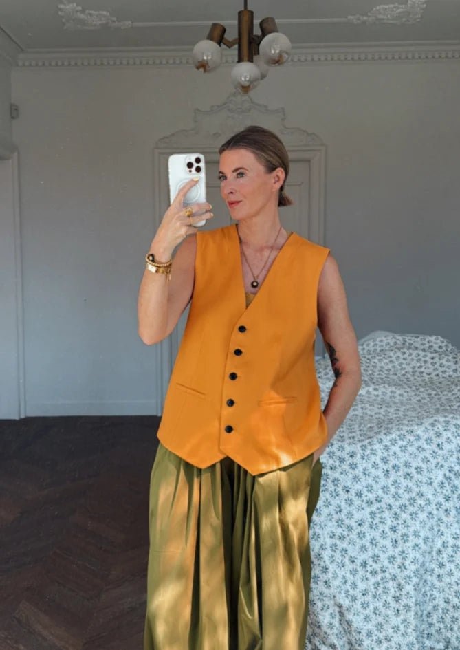 Tangerine Waistcoat - AndBloom