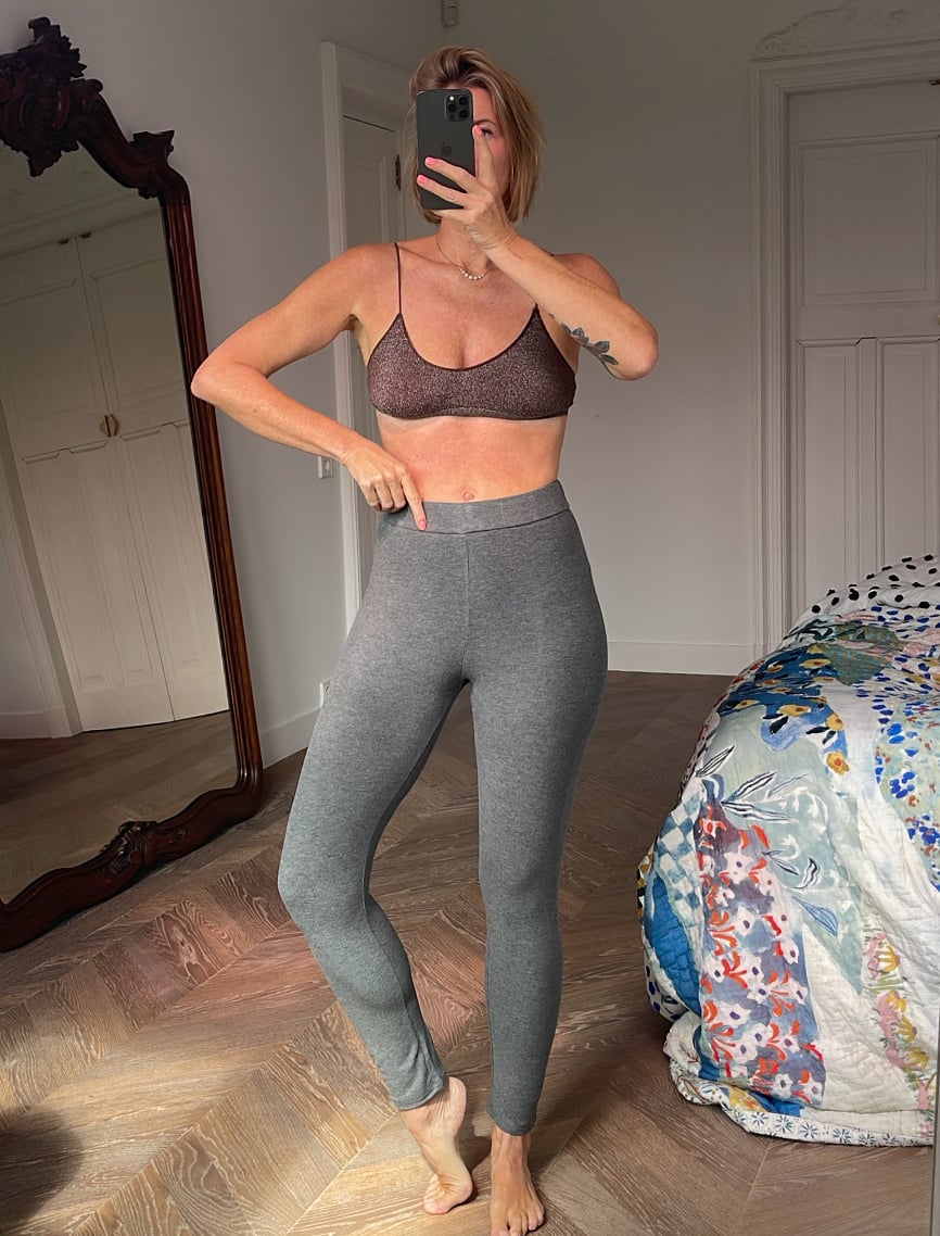 AndBloom - Drew Leggings - Grey Leggings - Front view