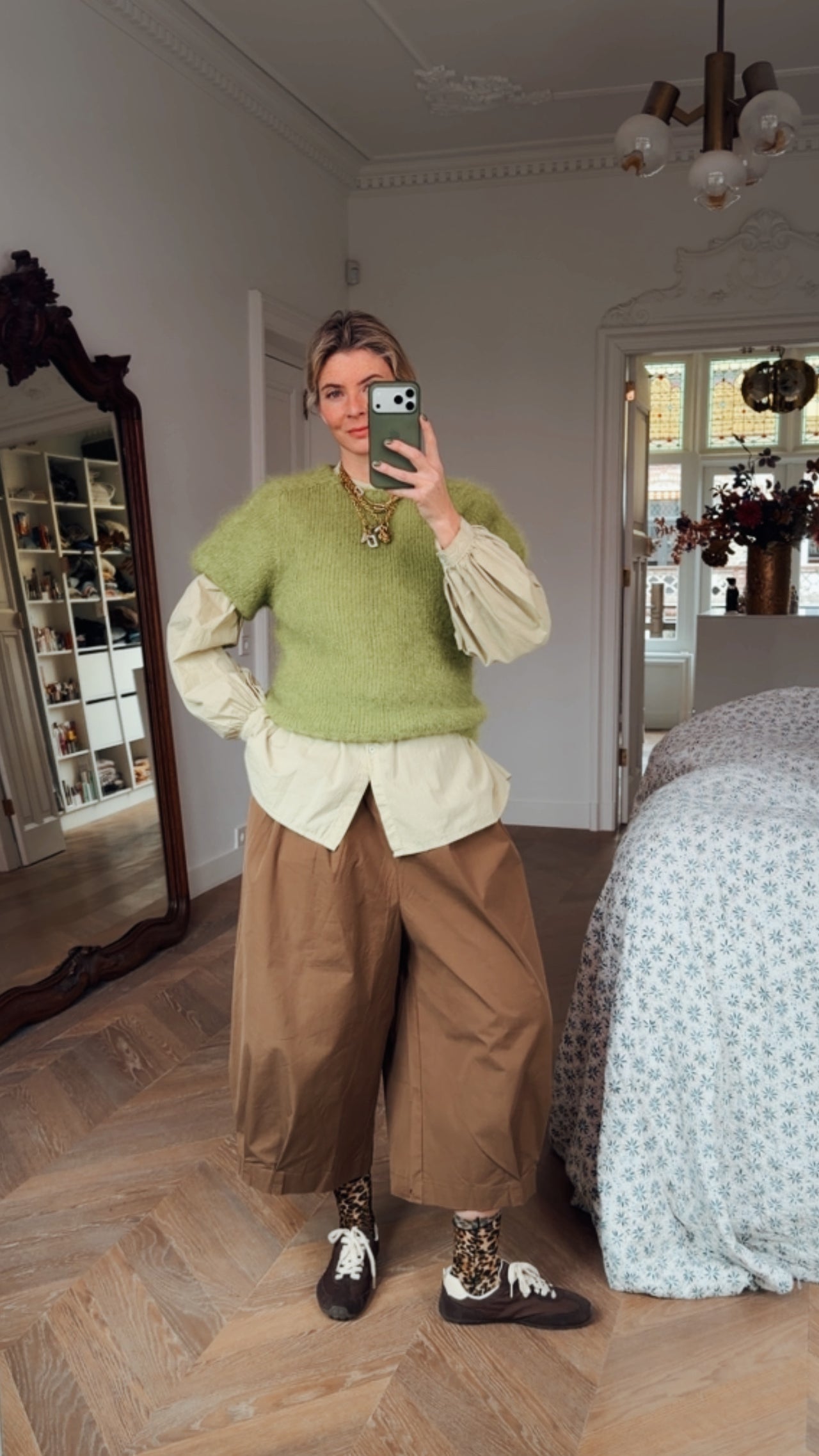 Taupe dames broek Houston