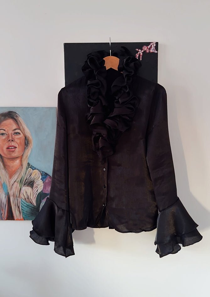 AndBloom - Quiet Form - Black Blouse - Front view