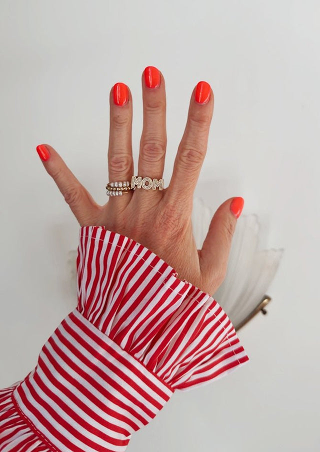 AndBloom - Mom - Gold Ring with rhinestones