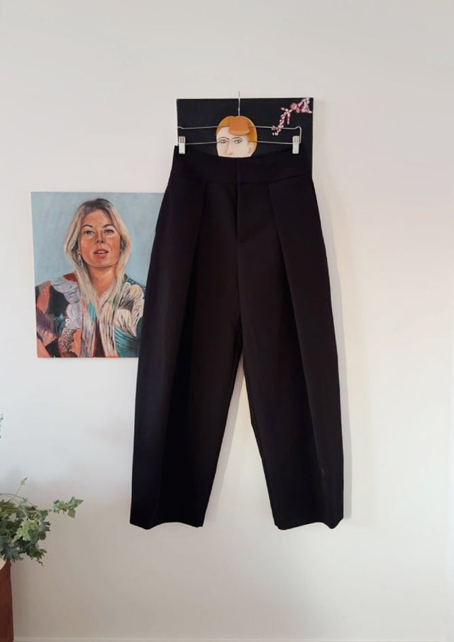 Stylish Black Trousers — Mono Pleat, AndBloom