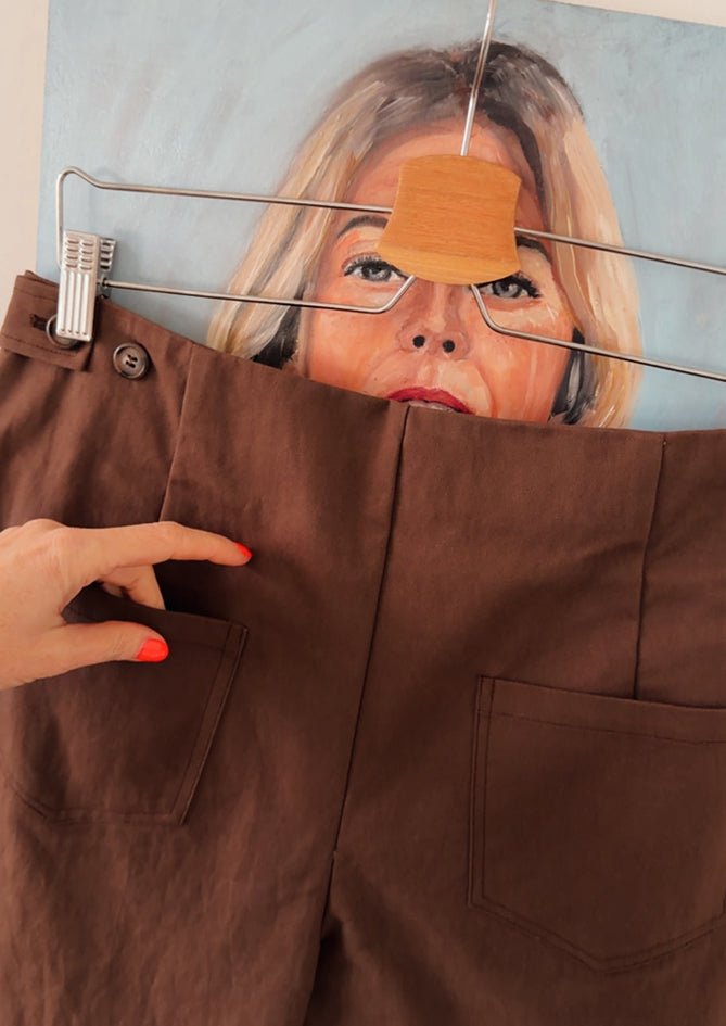 AndBloom - Sienna Rose - Brown Trousers - Detailed view of back