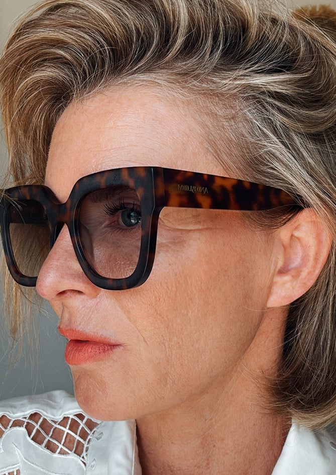 Myrto sunglasses by AndBloom – close-up view of frame and design