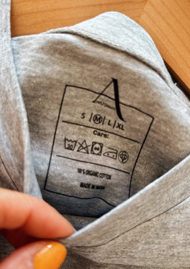Close-up detail of The Classic Grey – AndBloom fabric and fit