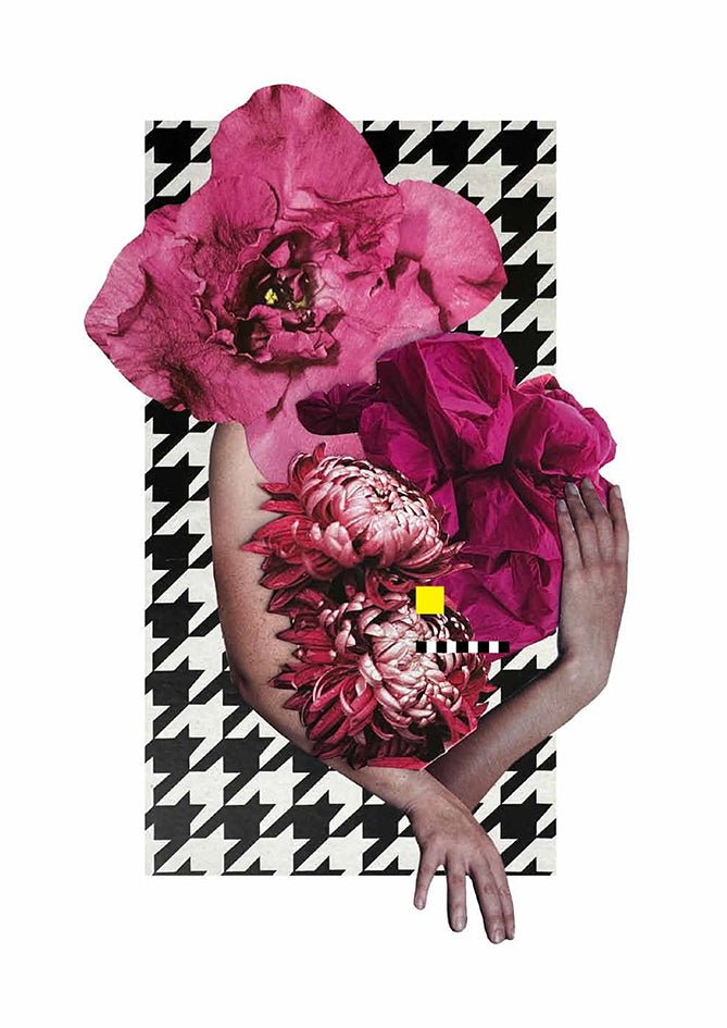 Artistic floral page in The Guide – creative empowerment design inspiring women 40+ through beauty and self-reflection