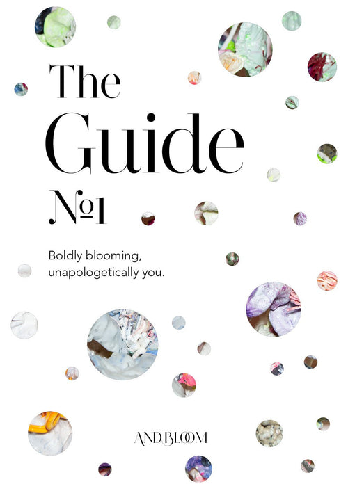 Cover of The Guide No.1 – 365-page self-reflection and journaling book for women 40+ by AndBloom