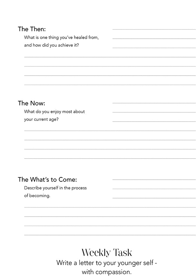 Notes and journaling section from The Guide – writing space for self-reflection and empowerment for women 40+