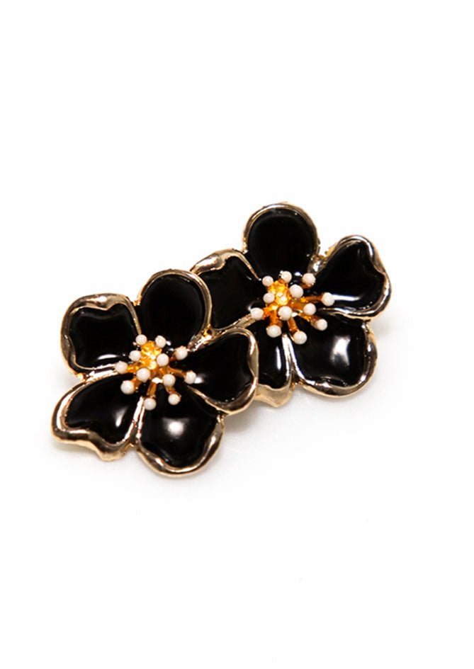 Flow Earrings - The Luna - Black - AndBloom