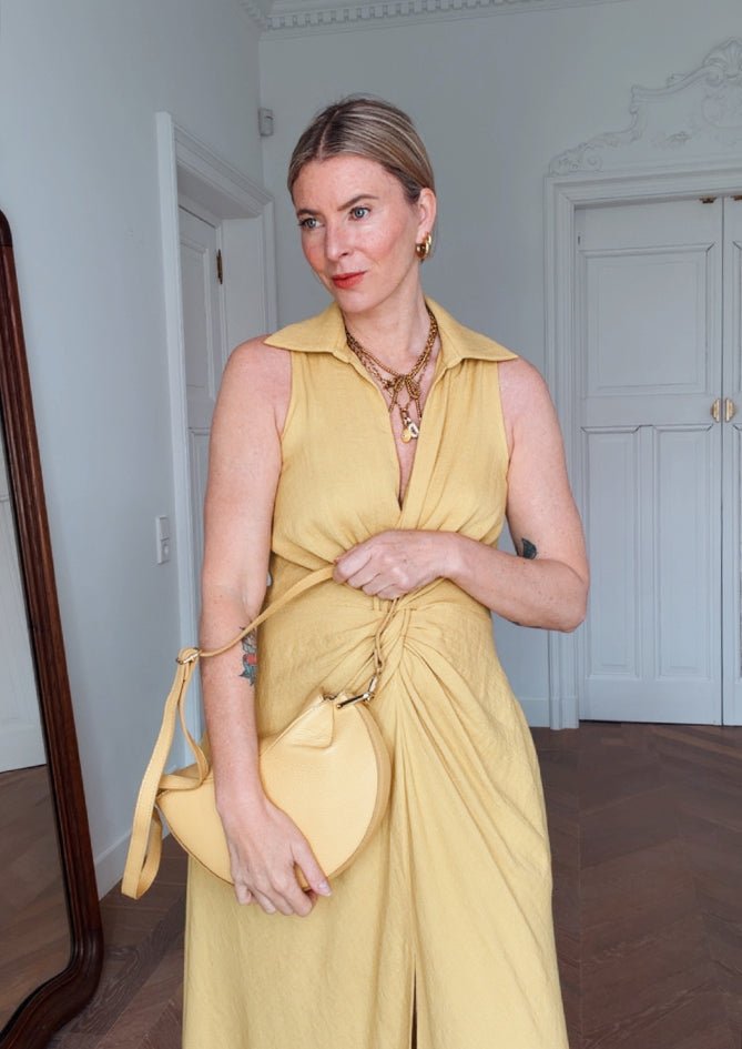 Dark yellow soft leather bag — The Lesley, AndBloom