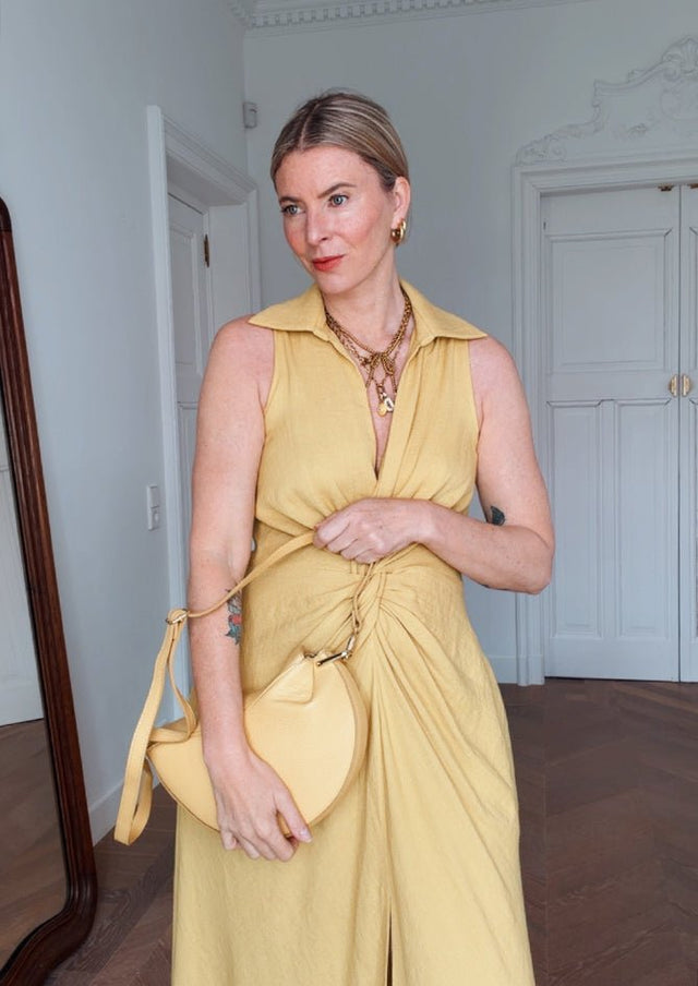 Dark yellow soft leather bag — The Lesley, AndBloom