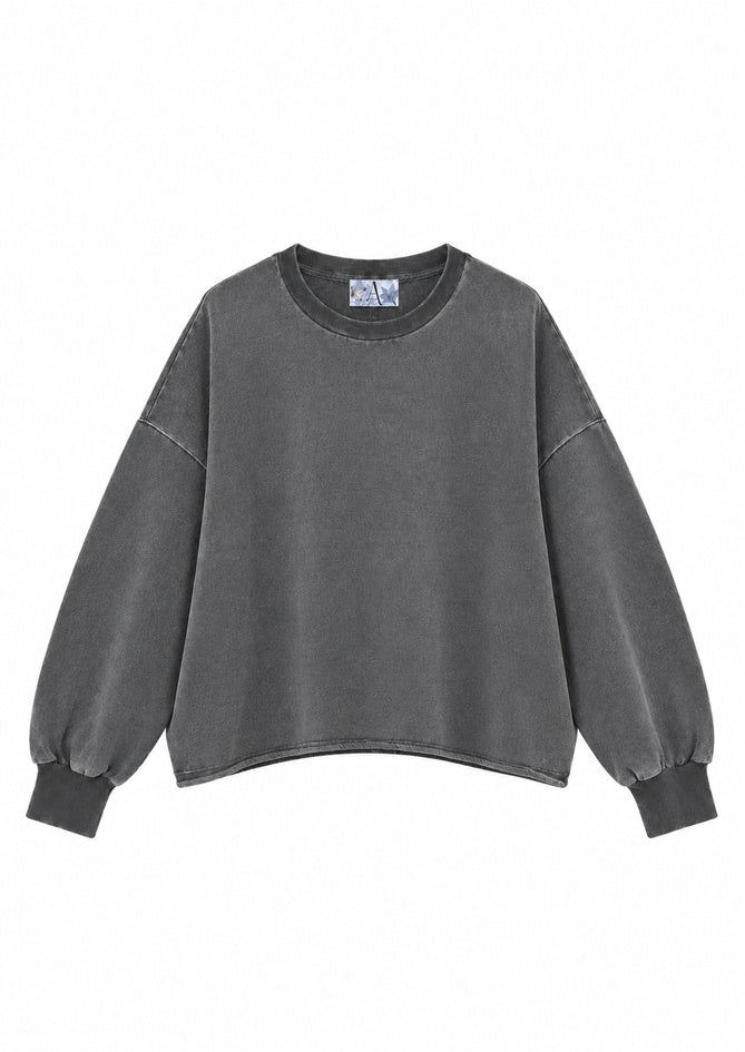 Grauer Pullover für Damen - Mist - AndBloom