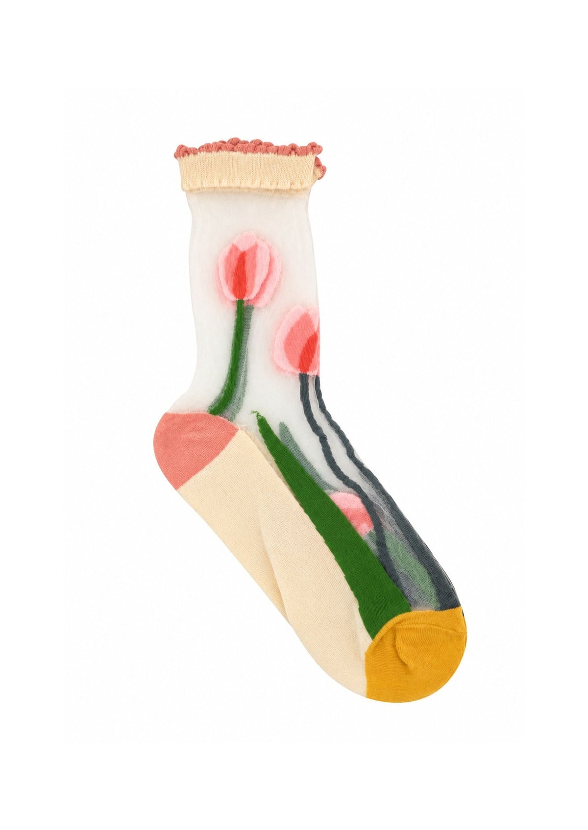 Calzini in Beige, Rosa, Verde, Blu, Giallo da Donna - Tulipa - AndBloom