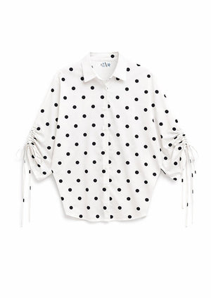 White polka dot blouse — Balance, AndBloom